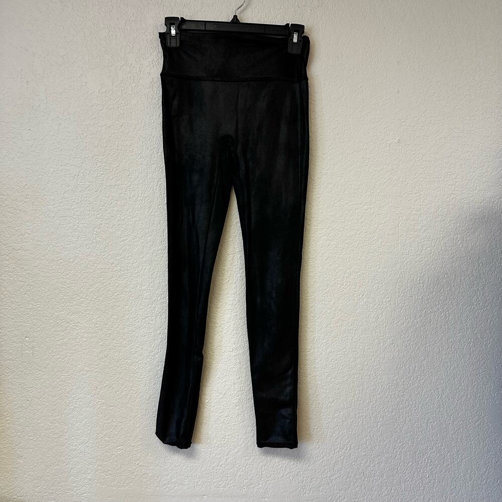 Spanx High Waist Metallic Leggings Black Size Medium